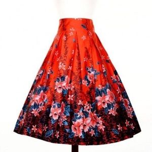 Deadly Dames Red Hawaiian Kinky Box Skirt - L